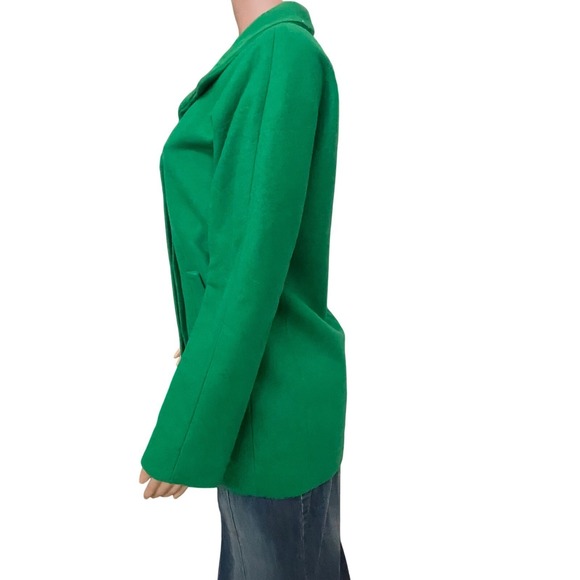 J.Crew Kelly Green Wool Coat Button Up Jacket Size 2 Holiday Gift Classic - Picture 6 of 14